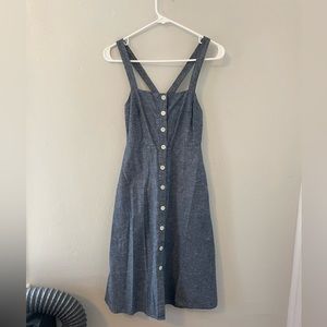 Madewell Chambray Tank Button-Front Midi Dress